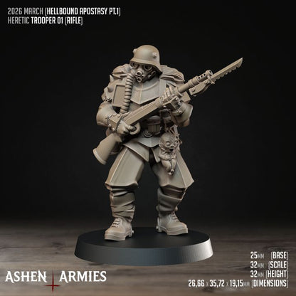 Heretic Troopers, Hellbound Apostasy - Bullet Crusade - Unpainted Miniature