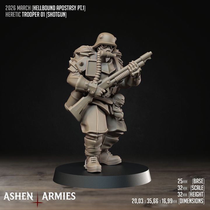 Heretic Troopers, Hellbound Apostasy - Bullet Crusade - Unpainted Miniature