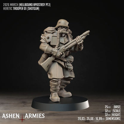 Heretic Troopers, Hellbound Apostasy - Bullet Crusade - Unpainted Miniature