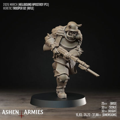 Heretic Troopers, Hellbound Apostasy - Bullet Crusade - Unpainted Miniature