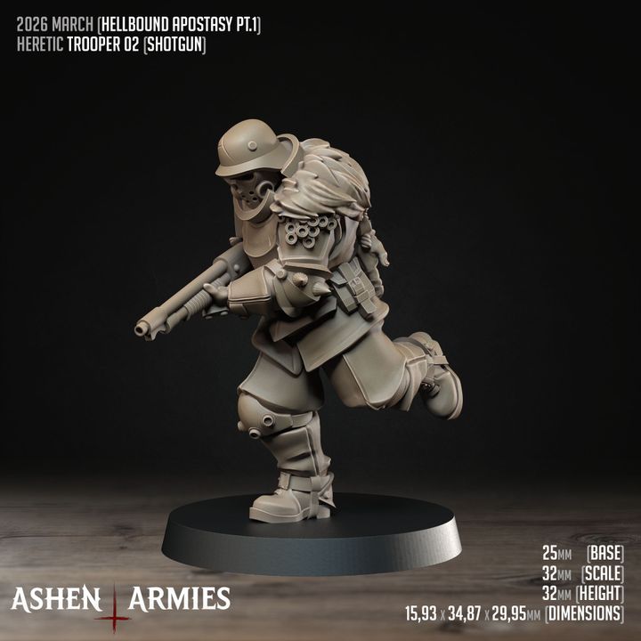 Heretic Troopers, Hellbound Apostasy - Bullet Crusade - Unpainted Miniature