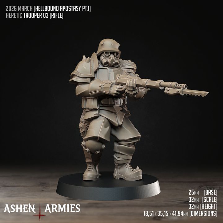 Heretic Troopers, Hellbound Apostasy - Bullet Crusade - Unpainted Miniature