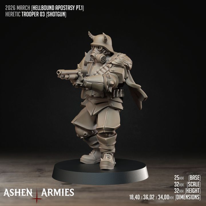 Heretic Troopers, Hellbound Apostasy - Bullet Crusade - Unpainted Miniature