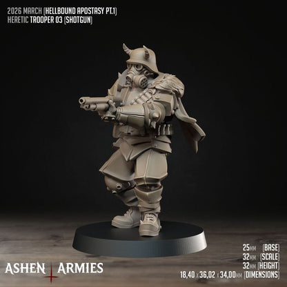 Heretic Troopers, Hellbound Apostasy - Bullet Crusade - Unpainted Miniature