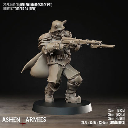 Heretic Troopers, Hellbound Apostasy - Bullet Crusade - Unpainted Miniature