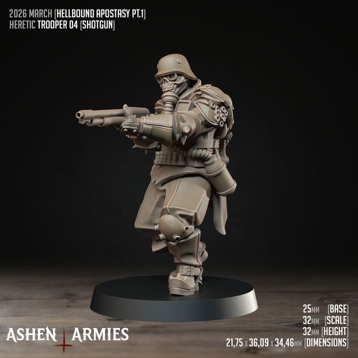 Heretic Troopers, Hellbound Apostasy - Bullet Crusade - Unpainted Miniature