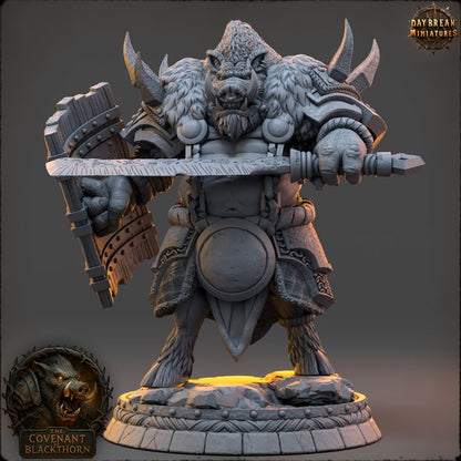 Ulgok Duskmaw, Boarfolk - The Covenant of Blackthorn - Unpainted Miniature