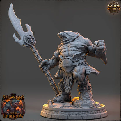 Urran Shellpiercer, Sharkfolk - The Selachians of the Undertow - Unpainted Miniature