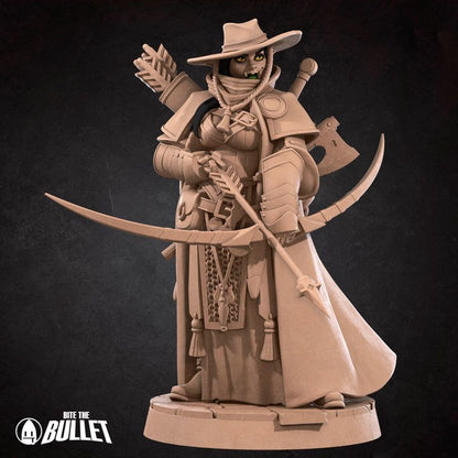 Half-Orc Ranger Vindicator | 32mm, 35mm Scale | Unpainted Miniature