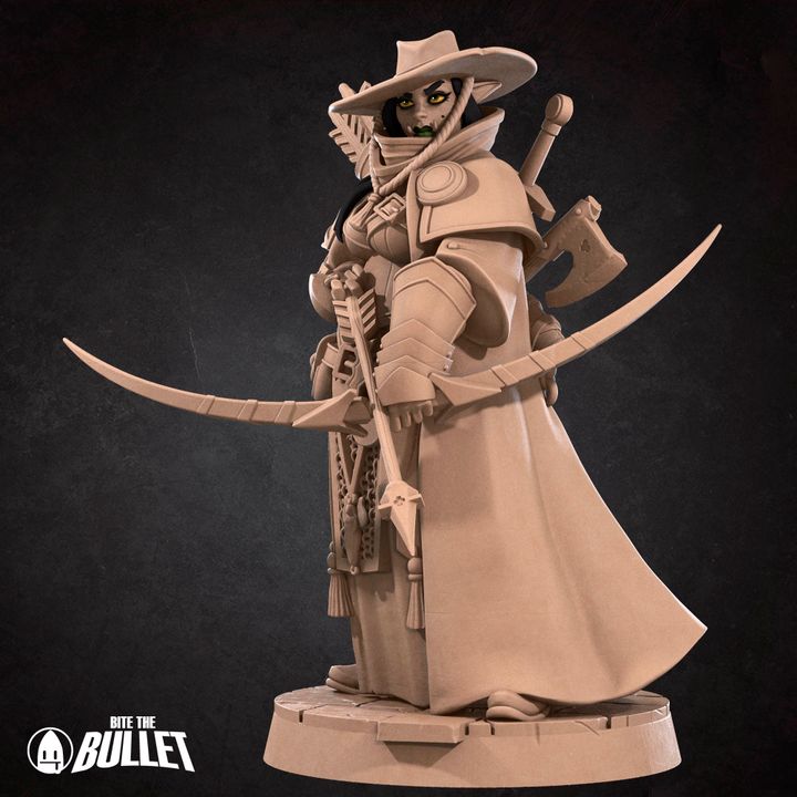 Half-Orc Ranger Vindicator | 32mm, 35mm Scale | Unpainted Miniature