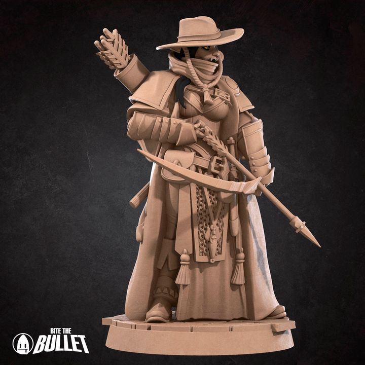 Half-Orc Ranger Vindicator | 32mm, 35mm Scale | Unpainted Miniature