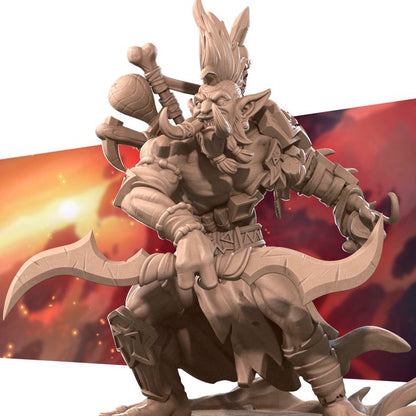 Troll Shadow Hunter | 32mm, 35mm Scale | Unpainted Miniature