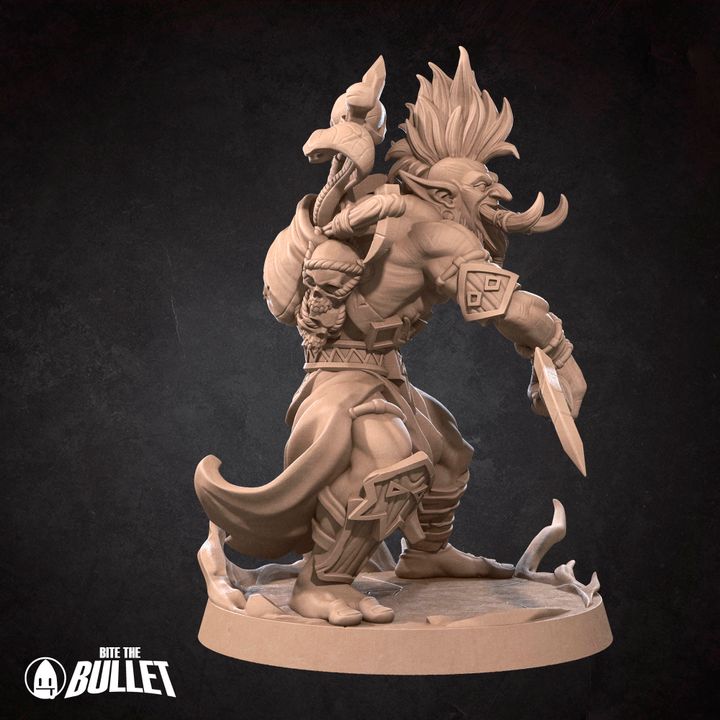 Troll Shadow Hunter | 32mm, 35mm Scale | Unpainted Miniature