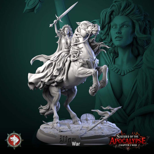 War, Apocalyptic Horseman | Sisters of the Apocalypse | Unpainted Miniature