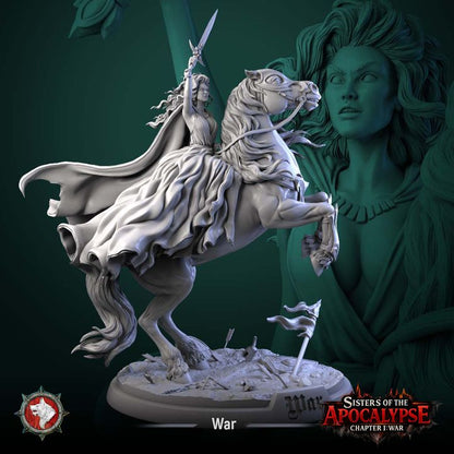 War, Apocalyptic Horseman | Sisters of the Apocalypse | Unpainted Miniature