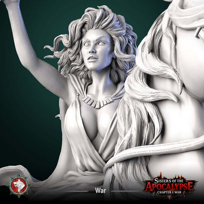 War, Apocalyptic Horseman | Sisters of the Apocalypse | Unpainted Miniature