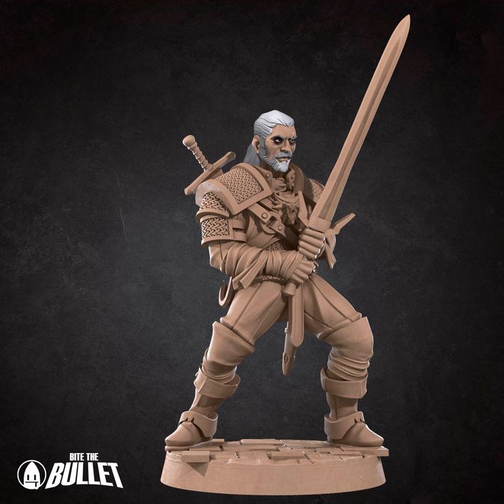 White Wolf Knight | 32mm, 35mm Scale | Unpainted Miniature