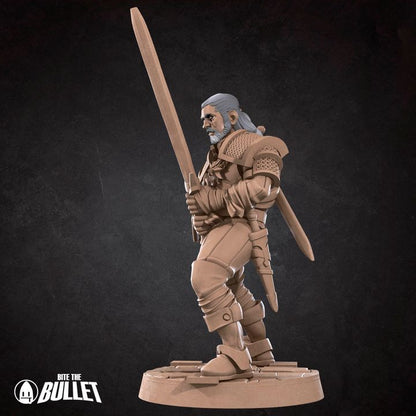 White Wolf Knight | 32mm, 35mm Scale | Unpainted Miniature