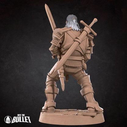 White Wolf Knight | 32mm, 35mm Scale | Unpainted Miniature