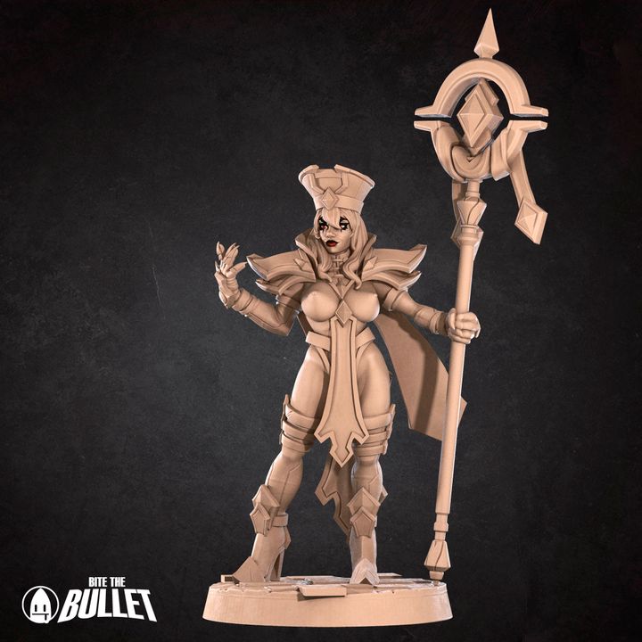 Serena, Human Inquisitor, Pinup | 32mm, 35mm Scale | Unpainted Miniature