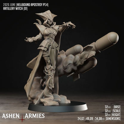Artillery Witches, Hellbound Apostasy - Bullet Crusade - Unpainted Miniature