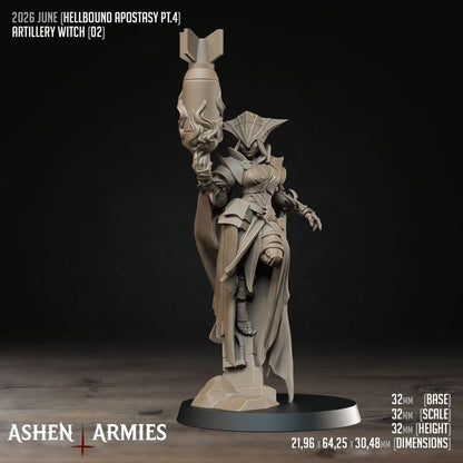 Artillery Witches, Hellbound Apostasy - Bullet Crusade - Unpainted Miniature