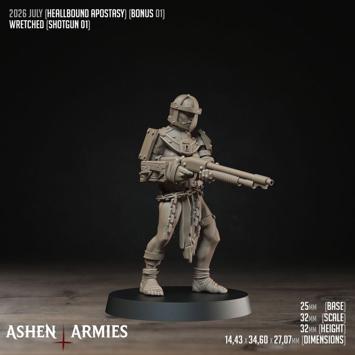 Wretched Shotgunners, Hellbound Apostasy - Bullet Crusade - Unpainted Miniature