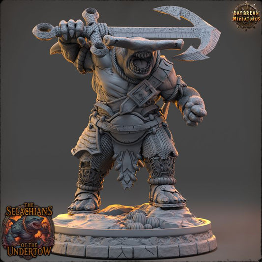 Yethra Coilblood, Sharkfolk - The Selachians of the Undertow - Unpainted Miniature