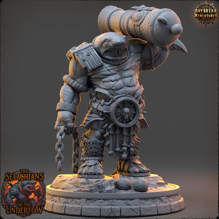 Zunraka Foamveil, Sharkfolk - The Selachians of the Undertow - Unpainted Miniature