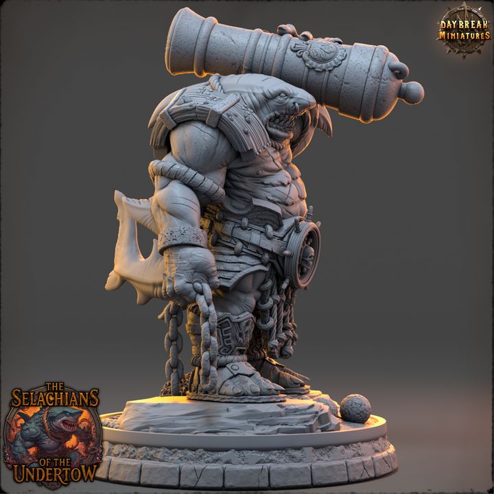 Zunraka Foamveil, Sharkfolk - The Selachians of the Undertow - Unpainted Miniature