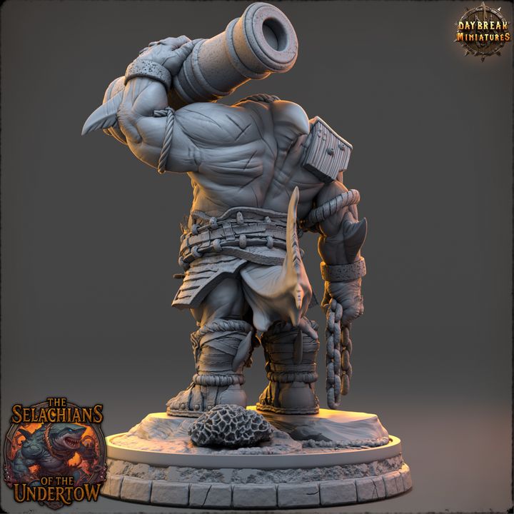 Zunraka Foamveil, Sharkfolk - The Selachians of the Undertow - Unpainted Miniature