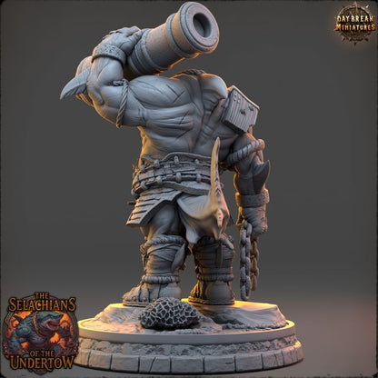 Zunraka Foamveil, Sharkfolk - The Selachians of the Undertow - Unpainted Miniature