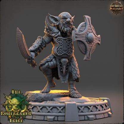 Zurtik Hookclaw, Goblin Fighter - The Bonebranch Tribe - Unpainted Miniature