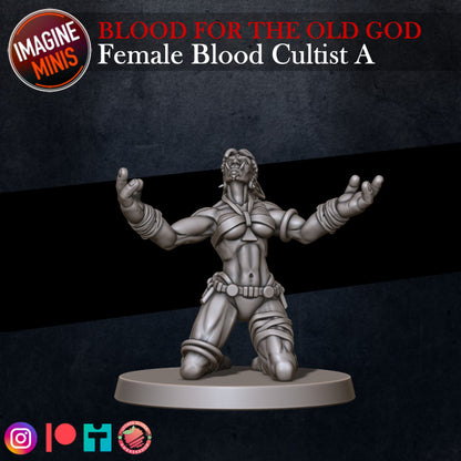 Female Blood Cultist A - Blood for the Old God Set - Unpainted Miniature