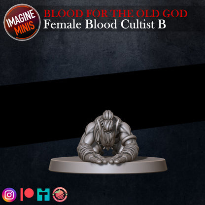 Female Blood Cultist B - Blood for the Old God Set - Unpainted Miniature