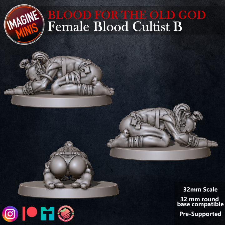 Female Blood Cultist B - Blood for the Old God Set - Unpainted Miniature