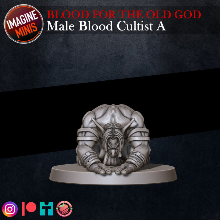 Male Blood Cultist A - Blood for the Old God Set - Unpainted Miniature