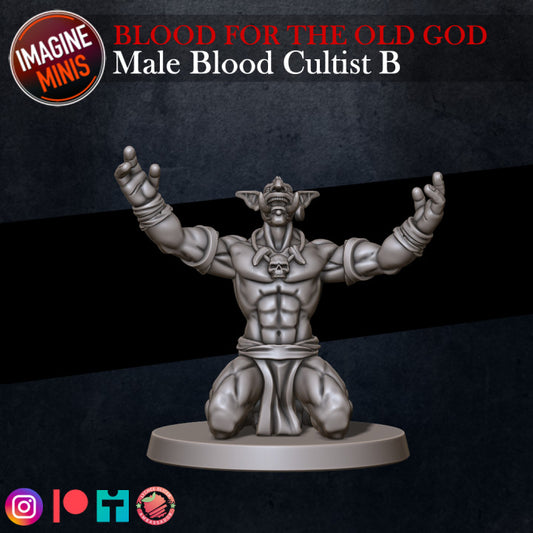 Male Blood Cultist B - Blood for the Old God Set - Unpainted Miniature