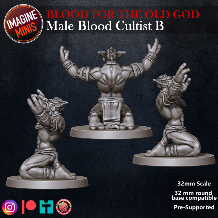 Male Blood Cultist B - Blood for the Old God Set - Unpainted Miniature