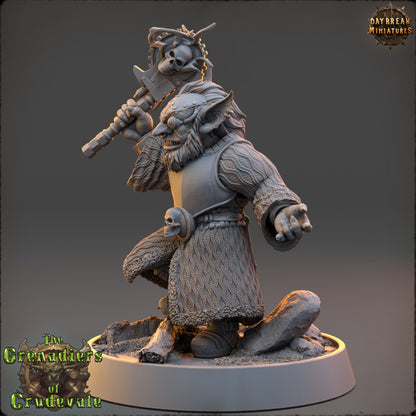 Chieftain Steely Popov - The Grenadiers of Crudevale - Unpainted Miniature