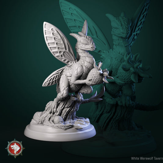 Fey Dragon with Strawberry - Unpainted Miniature