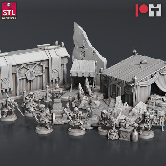 Dwarf Camp Set - Unpainted Miniature