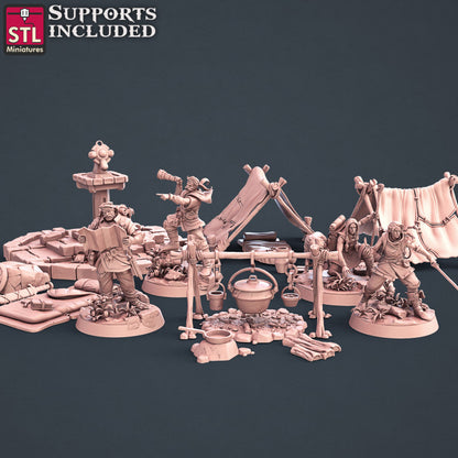 Explorer Camp - Adventurer Camp - Unpainted Miniatures