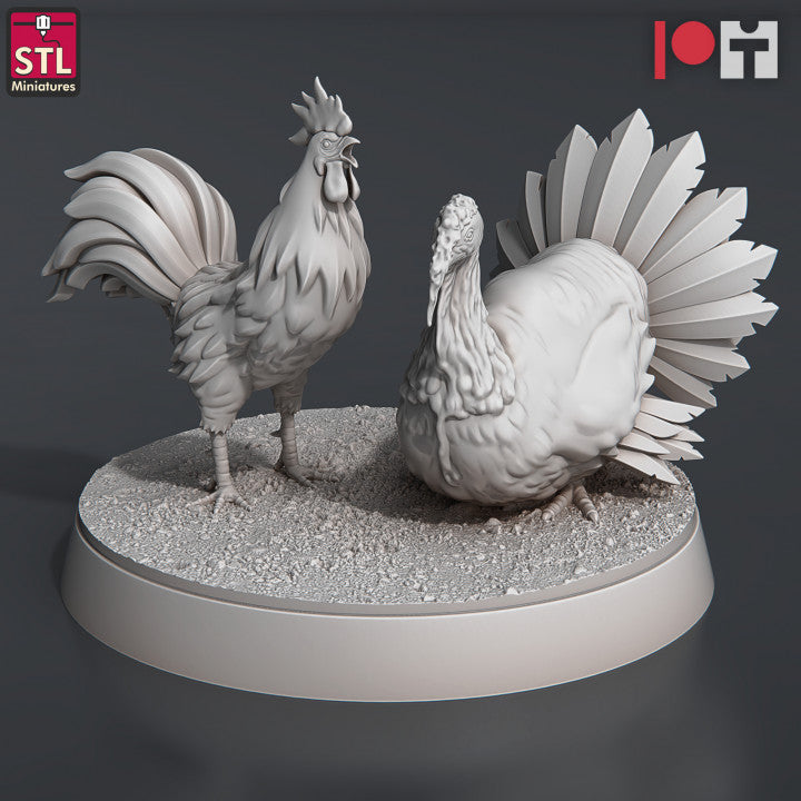 Farm Animal Set - STL Miniatures - Unpainted Miniatures