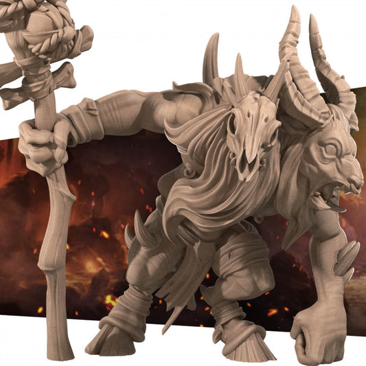 Goatman Shaman - 32mm, 35mm Scale - Unpainted Miniature