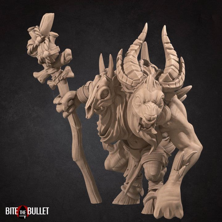 Goatman Shaman - 32mm, 35mm Scale - Unpainted Miniature