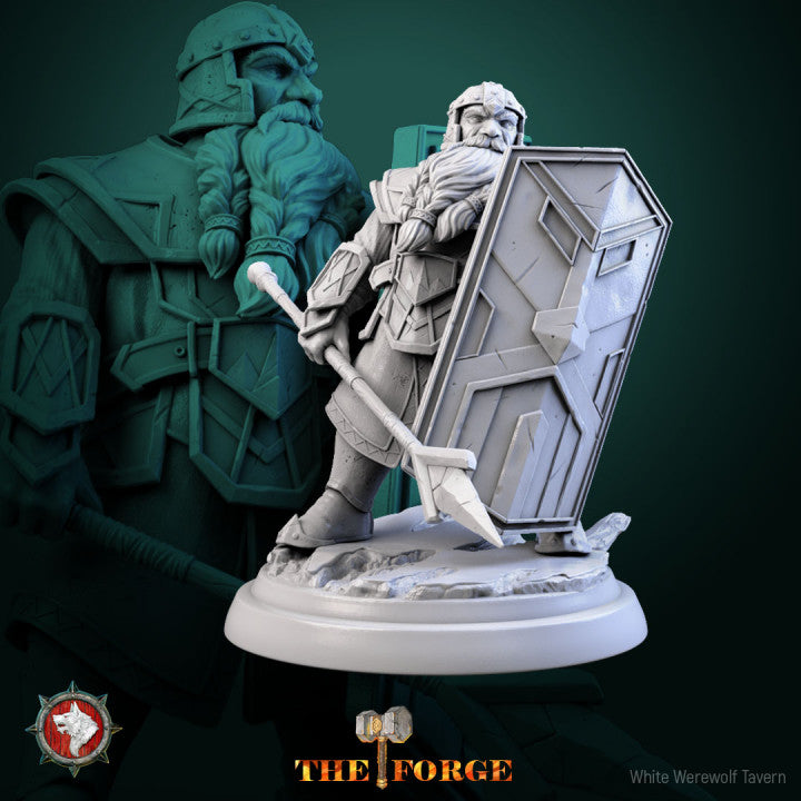 Heavily Armored Dwarves - Dwarf Guards - Unpainted Miniature