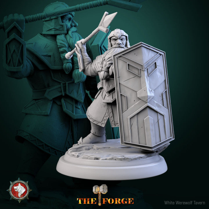 Heavily Armored Dwarves - Dwarf Guards - Unpainted Miniature