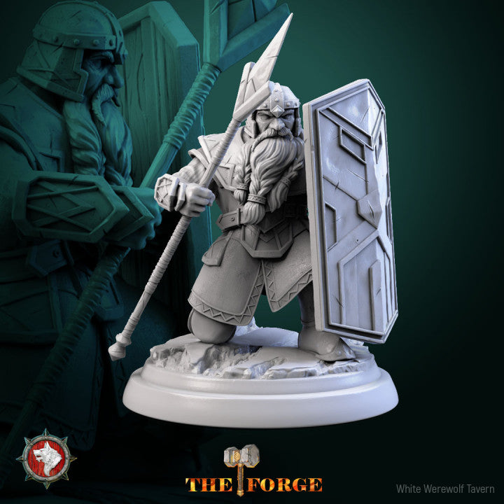 Heavily Armored Dwarves - Dwarf Guards - Unpainted Miniature