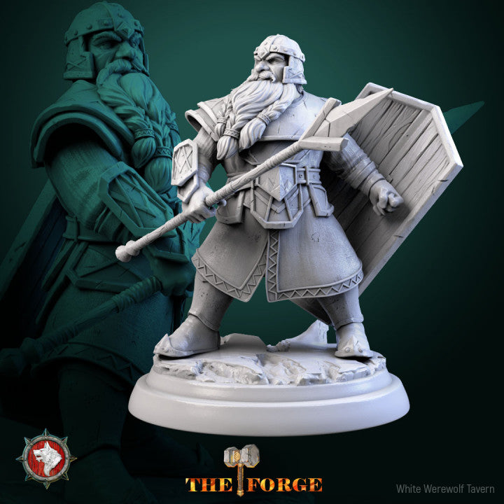Heavily Armored Dwarves - Dwarf Guards - Unpainted Miniature